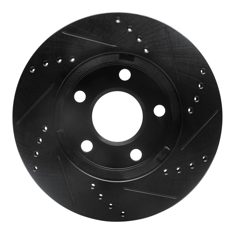 Chevrolet Classic Brake Rotor (1) - Front Left - R1 Concepts - Drilled & Slotted - Black - `97-`05